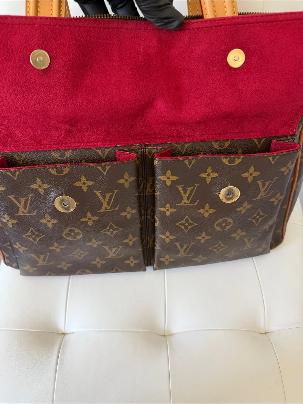 Louis Vuitton Brown Monogram Canvas Briefcase with Tan Leather Handles
